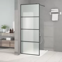   fekete ESG tejüveg zuhanyfal küszöb nélküli zuhanyhoz 80x195 cm