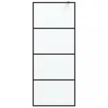 fekete ESG tejüveg zuhanyfal küszöb nélküli zuhanyhoz 80x195 cm