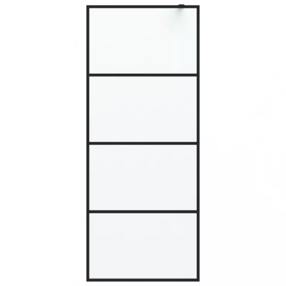 fekete ESG tejüveg zuhanyfal küszöb nélküli zuhanyhoz 80x195 cm