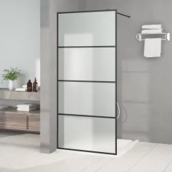   fekete ESG tejüveg zuhanyfal küszöb nélküli zuhanyhoz 90x195 cm