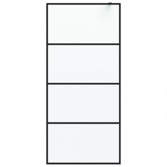 fekete ESG tejüveg zuhanyfal küszöb nélküli zuhanyhoz 90x195 cm