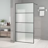 fekete ESG tejüveg zuhanyfal 100 x 195 cm