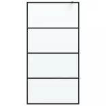 fekete ESG tejüveg zuhanyfal 100 x 195 cm