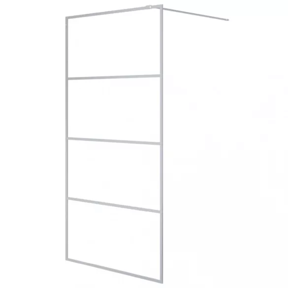 ezüstszínű átlátszó ESG üveg zuhanyfal 100 x 195 cm
