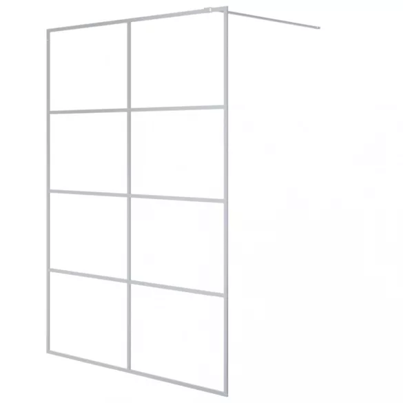 ezüstszínű átlátszó ESG üveg zuhanyfal 140x195 cm