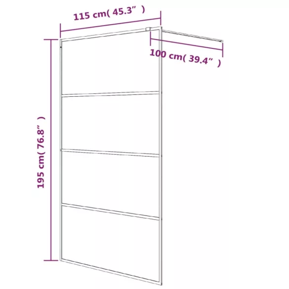 fehér átlátszó ESG üveg zuhanyfal 115 x 195 cm