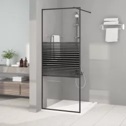 fekete átlátszó ESG üveg zuhanyfal 80x195 cm