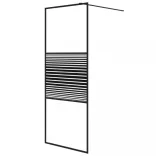 fekete átlátszó ESG üveg zuhanyfal 80x195 cm