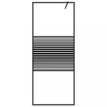 fekete átlátszó ESG üveg zuhanyfal 80x195 cm