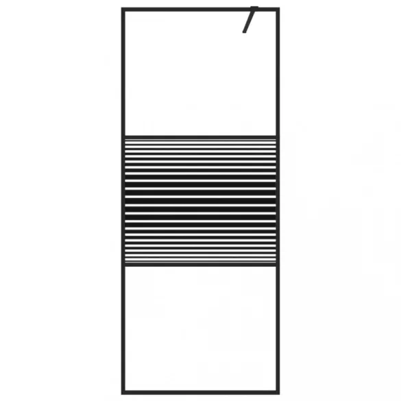 fekete átlátszó ESG üveg zuhanyfal 80x195 cm