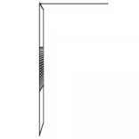 fekete átlátszó ESG üveg zuhanyfal 80x195 cm
