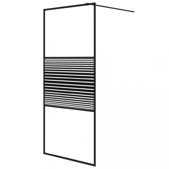fekete átlátszó ESG üveg zuhanyfal 90x195 cm