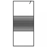 fekete átlátszó ESG üveg zuhanyfal 90x195 cm
