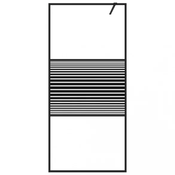 fekete átlátszó ESG üveg zuhanyfal 90x195 cm