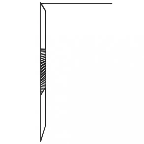 fekete átlátszó ESG üveg zuhanyfal 90x195 cm