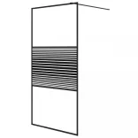 fekete átlátszó ESG üveg zuhanyfal 100 x 195 cm