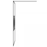 fekete átlátszó ESG üveg zuhanyfal 100 x 195 cm