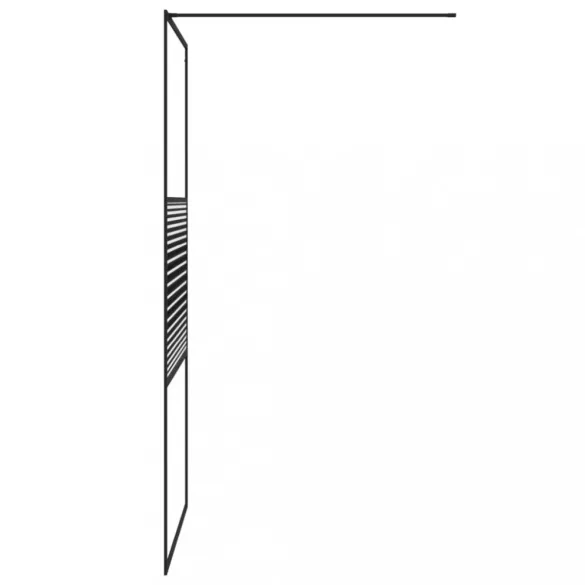 fekete átlátszó ESG üveg zuhanyfal 100 x 195 cm