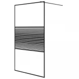 fekete átlátszó ESG üveg zuhanyfal 115 x 195 cm
