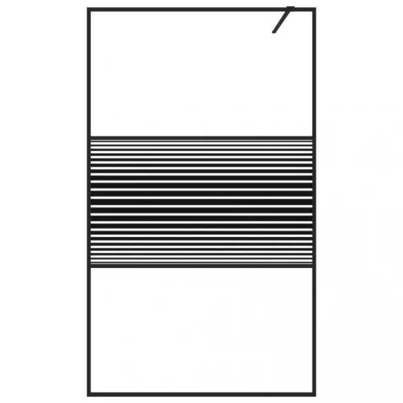 fekete átlátszó ESG üveg zuhanyfal 115 x 195 cm