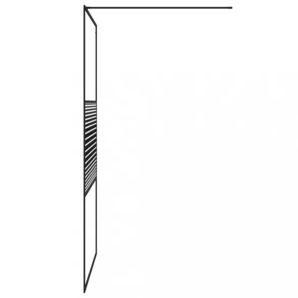 fekete átlátszó ESG üveg zuhanyfal 115 x 195 cm
