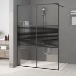 fekete átlátszó ESG üveg zuhanyfal 140 x 195 cm