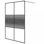 fekete átlátszó ESG üveg zuhanyfal 140 x 195 cm