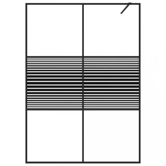fekete átlátszó ESG üveg zuhanyfal 140 x 195 cm
