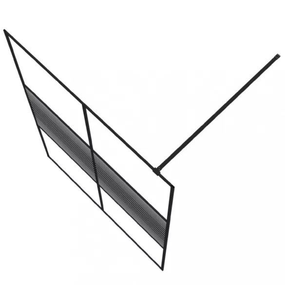fekete átlátszó ESG üveg zuhanyfal 140 x 195 cm