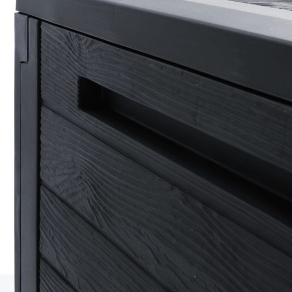 antracitszürke polipropilén kerti tárolóláda 58,5 x 46 x 55 cm