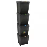 4 db szürke polipropilén rakásolható szemeteskuka 100 L