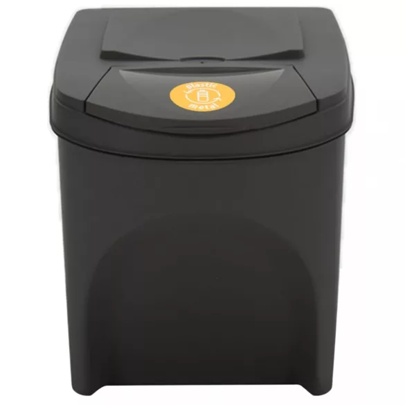 4 db szürke polipropilén rakásolható szemeteskuka 100 L