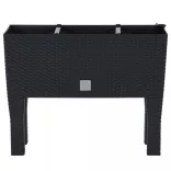 antracitszürke polipropilén rattan kerti magaságyás 60x25x46 cm
