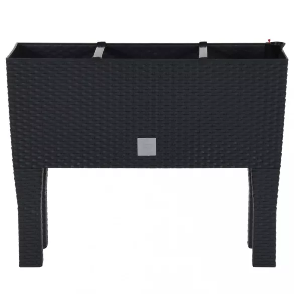 antracitszürke polipropilén rattan kerti magaságyás 60x25x46 cm