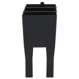 antracitszürke polipropilén rattan kerti magaságyás 60x25x46 cm