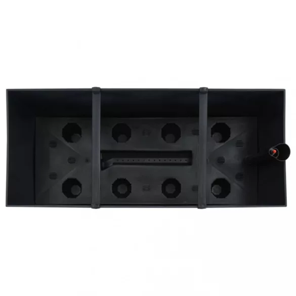 antracitszürke polipropilén rattan kerti magaságyás 60x25x46 cm