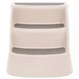 krémszínű műanyag összecsukható 3 fokos kutyalépcső 50x38x38 cm