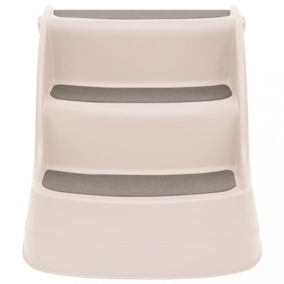 krémszínű műanyag összecsukható 3 fokos kutyalépcső 50x38x38 cm