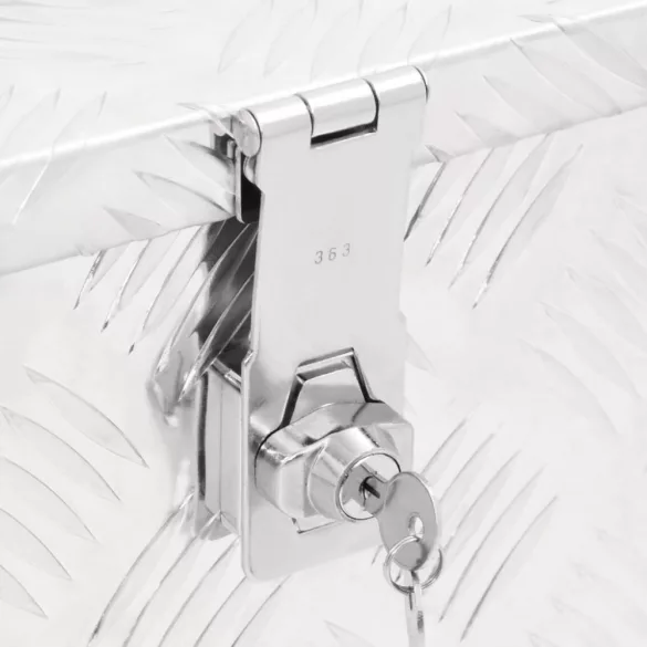 ezüstszínű alumínium tárolóláda 50 x 15 x 20,5 cm