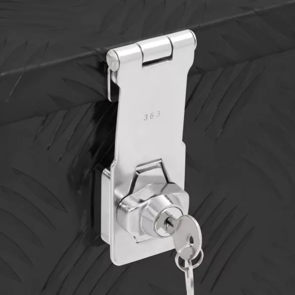 fekete alumínium tárolóláda 50x15x20,5 cm