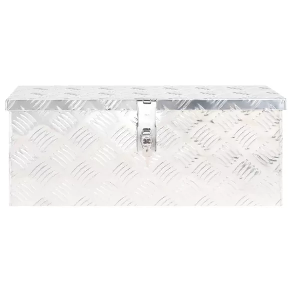 ezüstszínű alumínium tárolóláda 60 x 23,5 x 23 cm