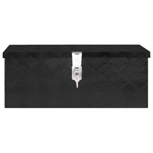 fekete alumínium tárolóláda 60 x 23,5 x 23 cm