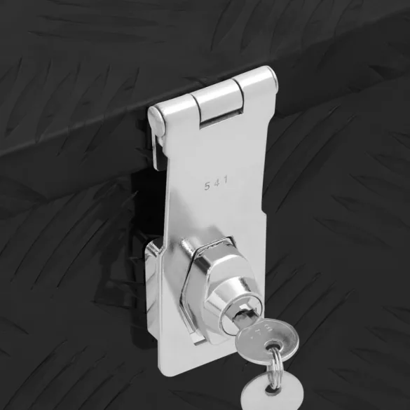 fekete alumínium tárolóláda 70 x 31 x 27 cm