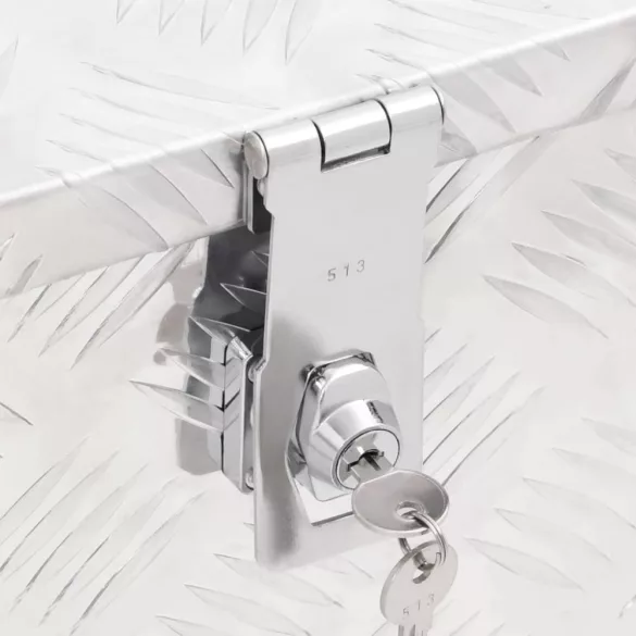 ezüstszínű alumínium tárolóláda 80 x 39 x 30 cm