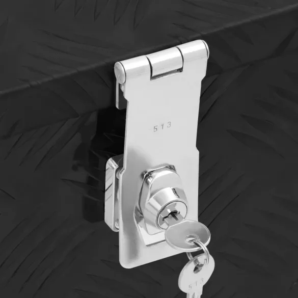 fekete alumínium tárolóláda 80x39x30 cm