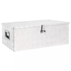 ezüstszínű alumínium tárolóláda 90 x 47 x 33,5 cm