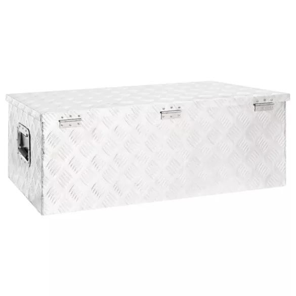 ezüstszínű alumínium tárolóláda 90 x 47 x 33,5 cm