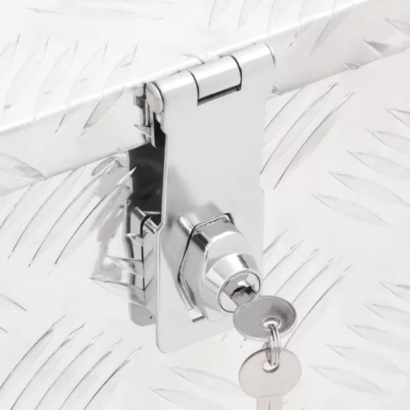 ezüstszínű alumínium tárolóláda 90 x 47 x 33,5 cm