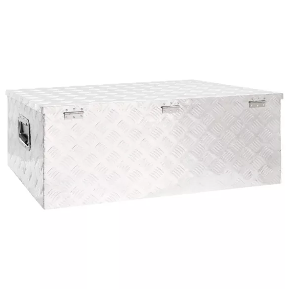 ezüstszínű alumínium tárolóláda 100x55x37 cm