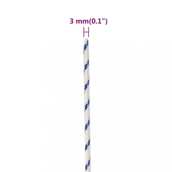 fehér polipropilén hajókötél 3 mm 25 m